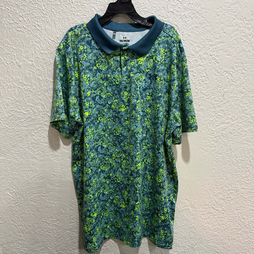 Under Armour Boys Performance Floral Speckle Polo youth xl 16/18